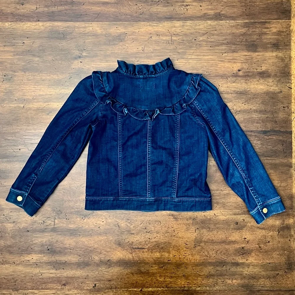 Janie and Jack Ruffled Denim Jacket Sz 5 to 6 EUC - Picture 7 of 9